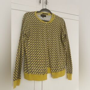 Jones New York Yellow Patterned Women's twinset size Large